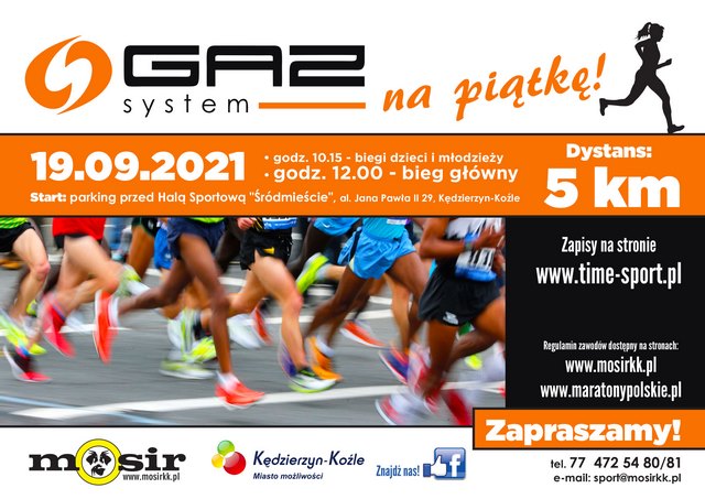 plakat promujący bieg Gaz System