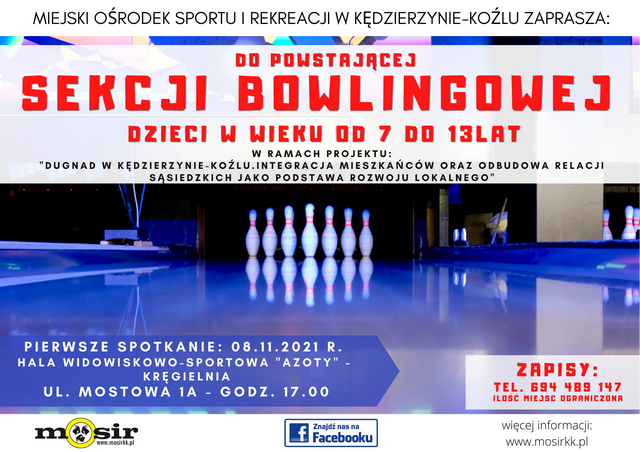 Zapisy do bezpłatnej nowej sekcji bowlingowej w Miejskim Ośrodku Sportu i Rekreacji w Kędzierzynie-Koźlu